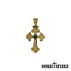 Silver Cross Gold-plated with Emerald Stone