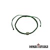 Waxed Green Bracelet with Metal Cross