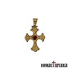 Silver Cross Gold-plated with Red Stone