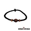 Black Waxy Prayer Rope with Wooden Cross