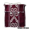 Handwoven Bag with Burgundy Embroidery