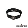 Leather Wristband with Cross