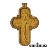 Wood Carved Pectoral Cross Made of Box and Pear Wood