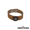 Leather Wristband with Cross