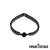 Black Bracelet with Hematite Beads and Cross