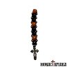 Small Prayer Rope with Black and Orange Beads