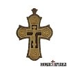 Wooden Byzantine Cross Carved on Walnut and Boxwood