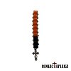 Small Prayer Rope with Black & Orange Beads