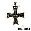 Silver Cross with Green Stone